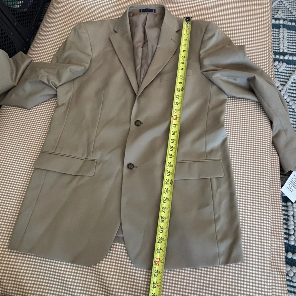 Paul Fredrick 43L British Tan Solid 2-Button‎ Sport Coat Wool Blazer Jacket. NWT